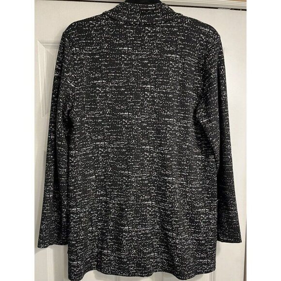 VTG ELLIOTT LAUREN Jacket Sz‎ Medium Black Heathers Full Zip Pockets Athleisure - Picture 6 of 8